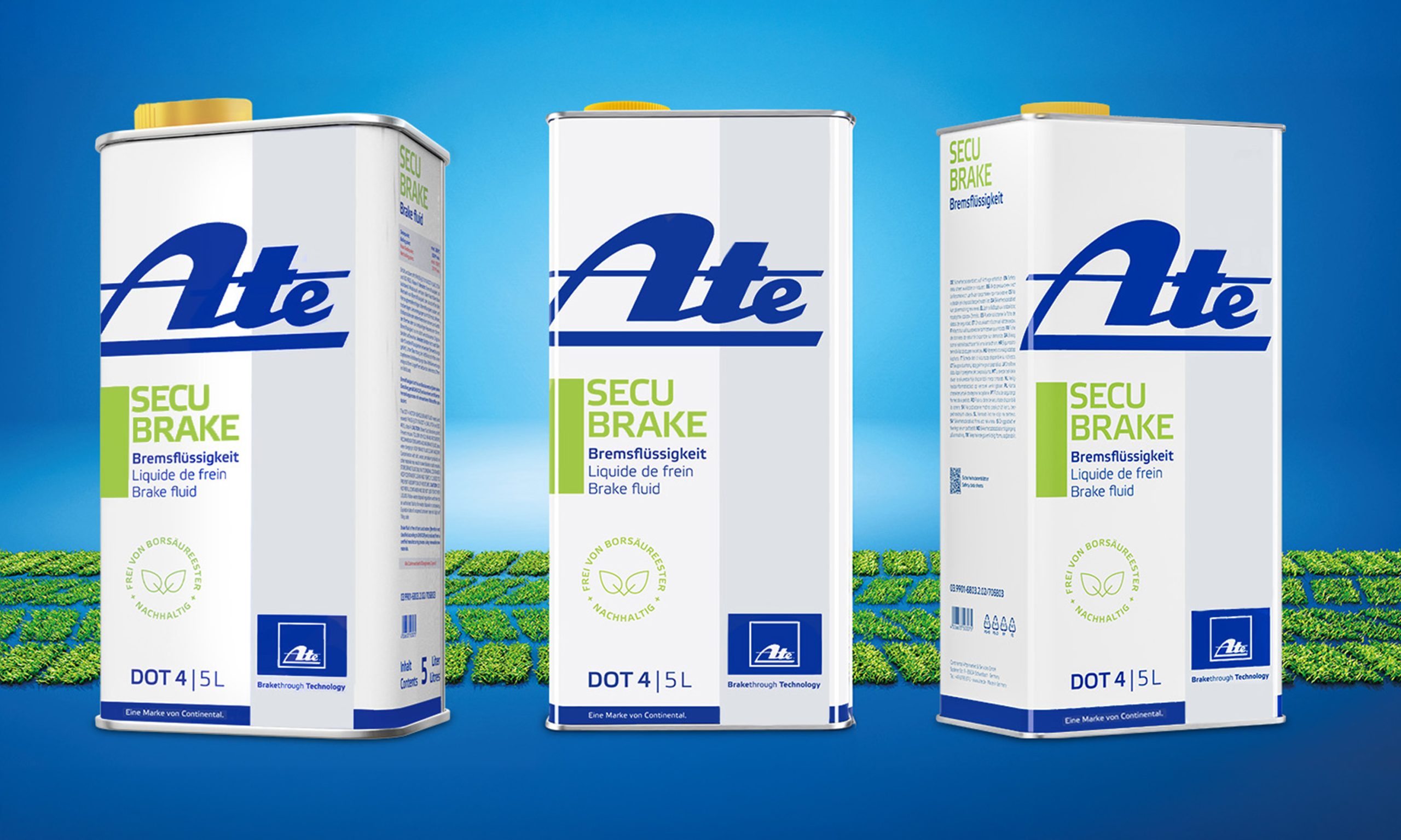 ATE SecuBrake is a pioneering brake fluid that meets the legal requirements for a DOT 4 fluid without containing boric acid esters. 